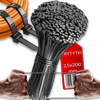 Opaski zaciskowe trytytki trytytka 100szt. 2,5x200 mm